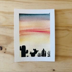Original Watercolor Desert Sunset/Sunrise